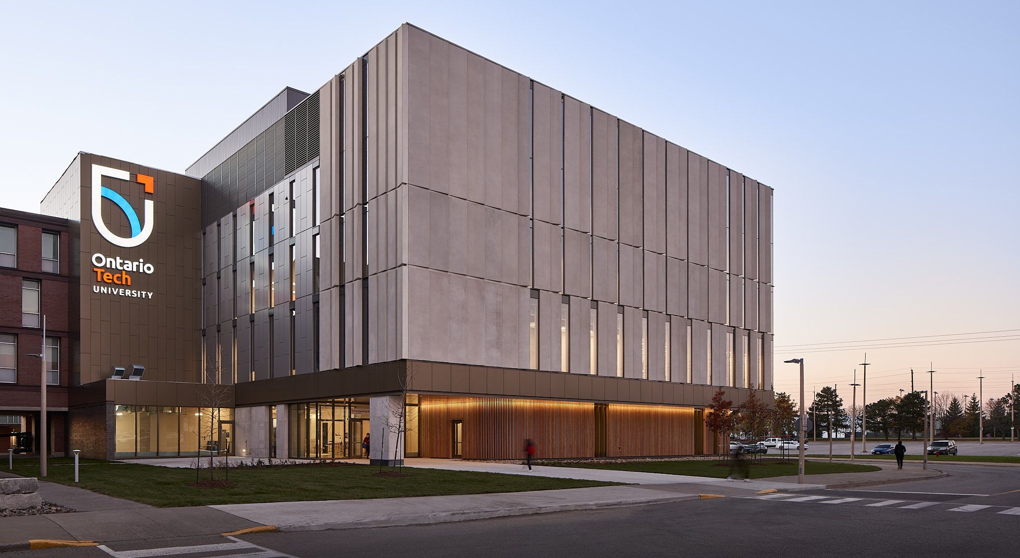 Front shot of shawenjigewining hall at Ontario Tech University