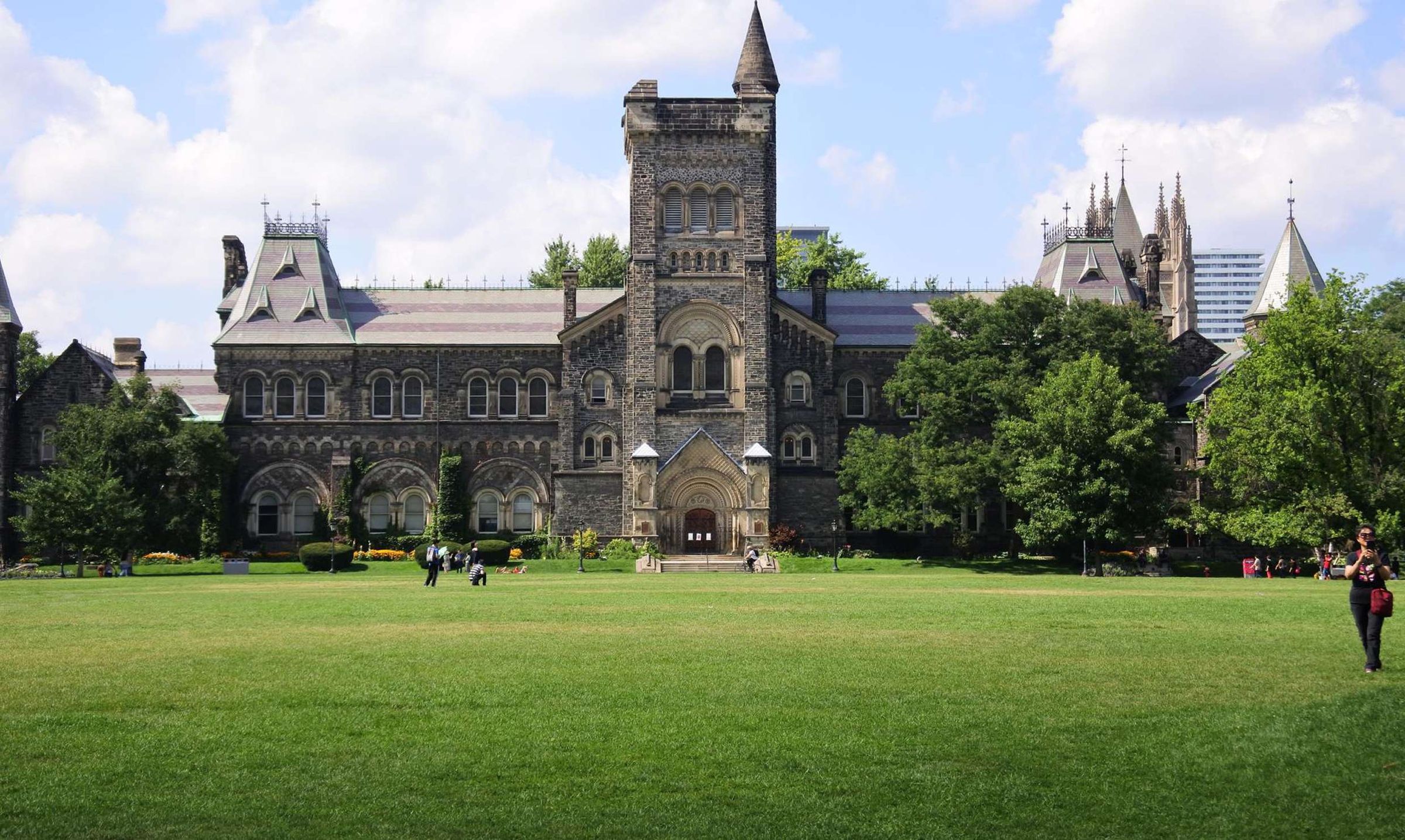 The University College and lawn at the University of Toronto, Canada